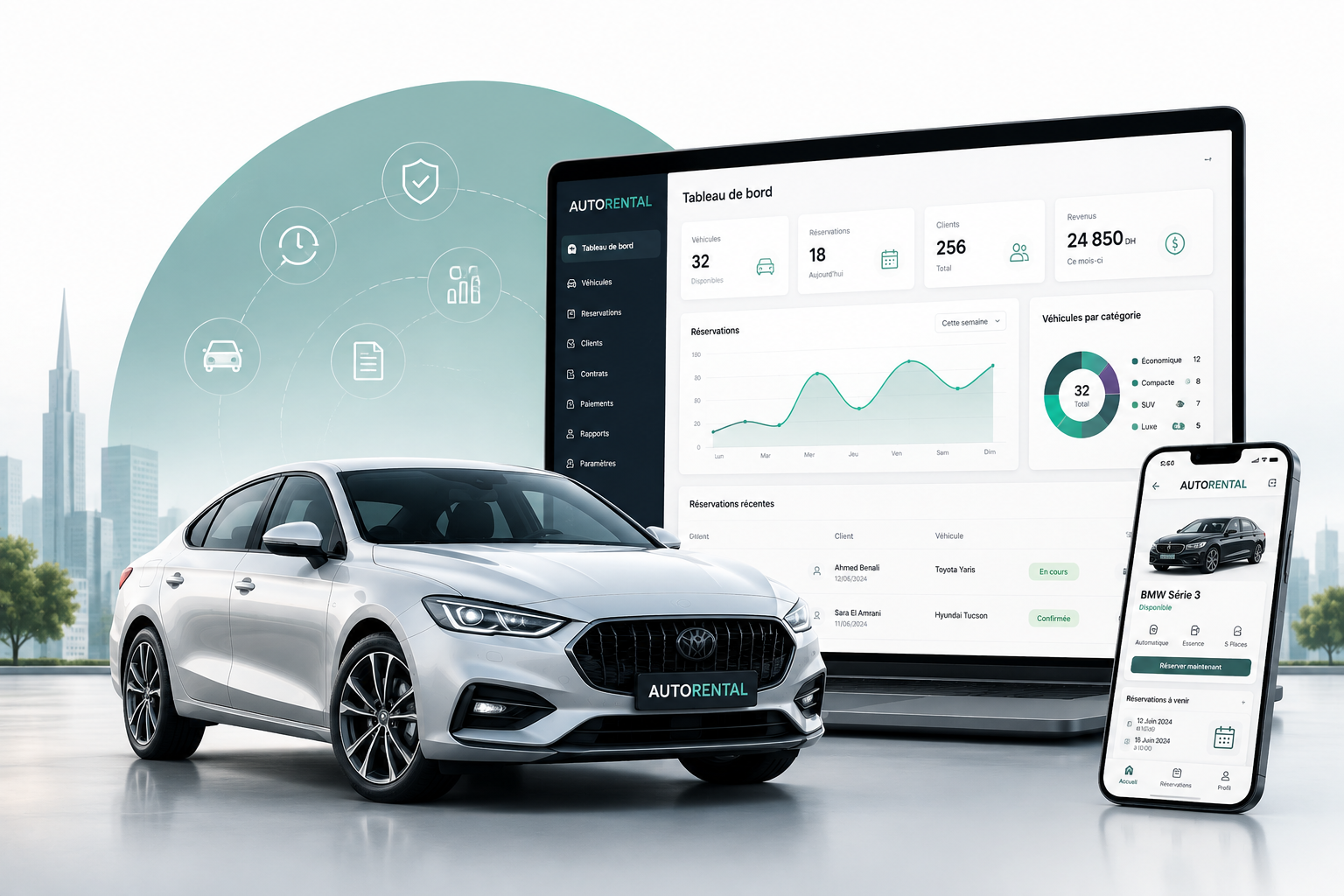 Agence de location de voitures au Maroc utilisant un logiciel de gestion
